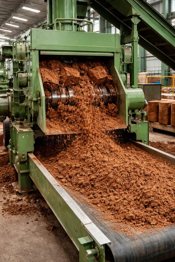 cocopeat crushing process